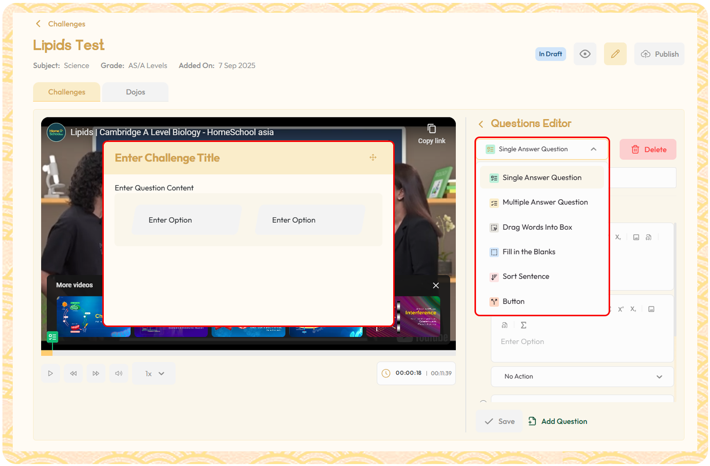 Six Challenge Types