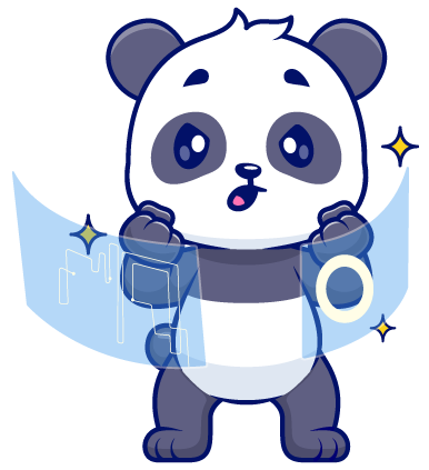 Panda with scroll
